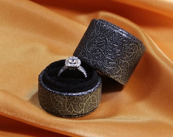Tiny Vintage Engagement Ring Box, Proposal Ring Box, Ring box for gifts, Velvet Ring Box, Handmade Ring Box, Antique Ring Box - Single Slot