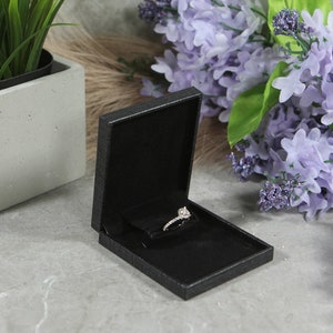 Slim Pocket Sized Grey Engagement Ring Box - Great for proposals, weddings, anniversaries, engagements, birthdays ,gift for her