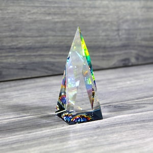 Rainbow Crystal Summit Award - Custom Engraved Crystal Award - Glass Award - Personalized Award