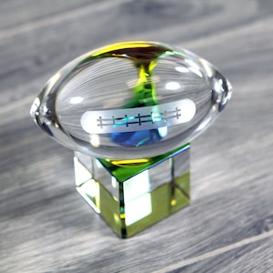 Rainbow Crystal Football Award - Custom Engraved Crystal Award - Glass Award - Personalized Award