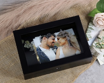 Personalized Wood Wedding Memory Box - Anniversary Gift, Wedding Keepsake Box, Gift For Couple, Gift for her, Wedding Gift, Storage box