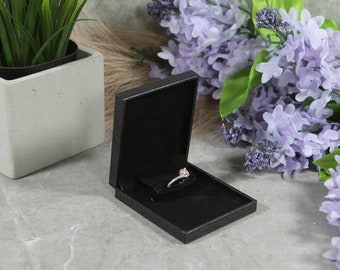 Slim Pocket Sized Grey Engagement Ring Box - Great for proposals, weddings, anniversaries, engagements, birthdays ,gift for her