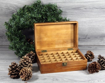 Wooden Essential Oil Storage Box Holds 40 Bottles, Holds Tall 5ml, 10ml,  15ml, Roller Bottles 