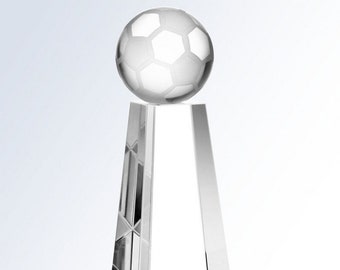 Engraved Crystal Soccer Award, Custom Soccer Futbol Award, Fantasy Soccer Trophy, Little League, College High School Soccer Award