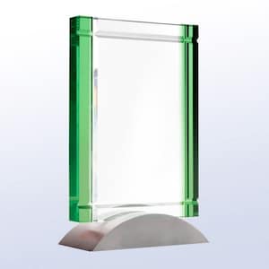 Modern Green Crystal Award - Custom Engraved Crystal Award - Glass Award - Personalized Award - Corporate Award Gift