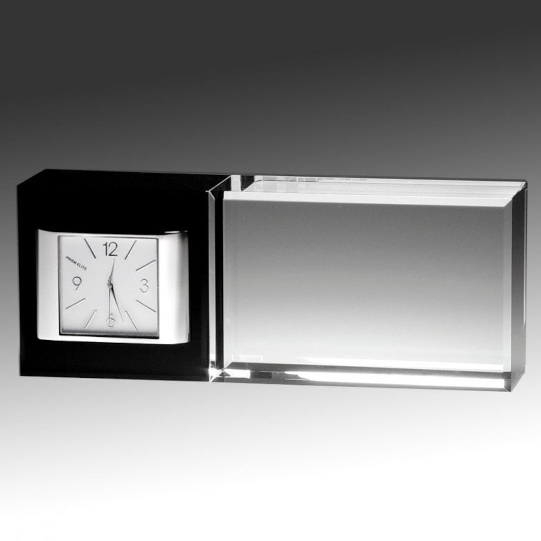 Custom Engraved Crystal Clock, Great Gift for Executives, Leadership