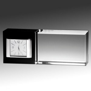 Custom Engraved Crystal Clock, Great Gift for Executives, Leadership Gift, Office Clocks, Office Decorations, Desktop clock, Custom Clock