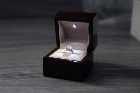 Velvet Engagement Ring Box in Cabernet | Birdy Grey