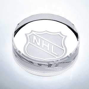 Engraved Crystal Hockey Puck - Engrave Your Team - Great For Gifts