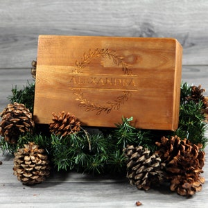 Custom Engraved Wood Keepsake Storage Box, Memory Box - Great for Gifts, Christmas, Wedding, Anniversary