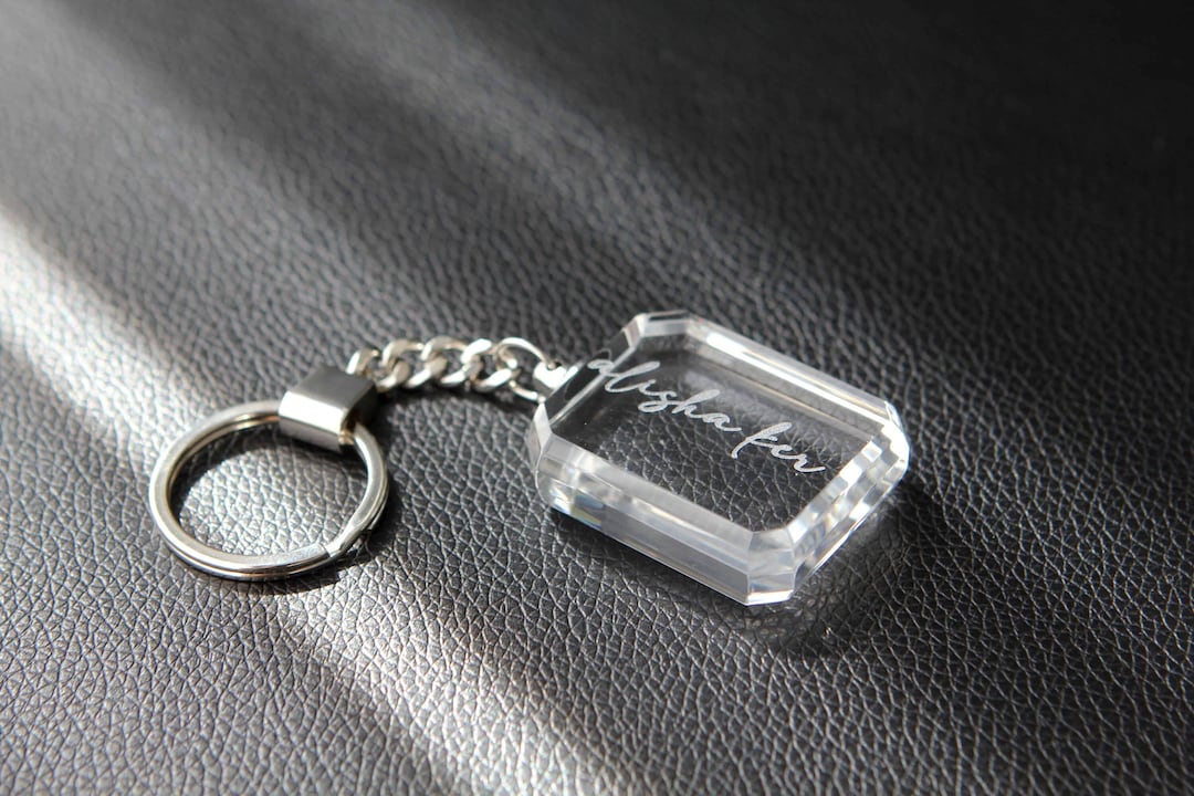Personalized Keychain - Custom Laser Engraved Crystal Keychain, Gifts ...