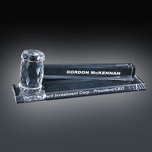 Personalized Engraved Crystal Award Gavel on Base , Comes with Velvet Gift Box , Perfect Gift for Executives, Judges, Board of Directors