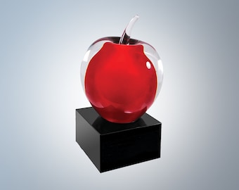 Premio Apple grabado personalizado - Premio Art Glass - Regalo para maestros