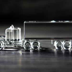 Personalized/Engraved Crystal Semi-Truck Award, Recognition Award, Transportation Award, End of the Year Award, Trucking Trophy Award