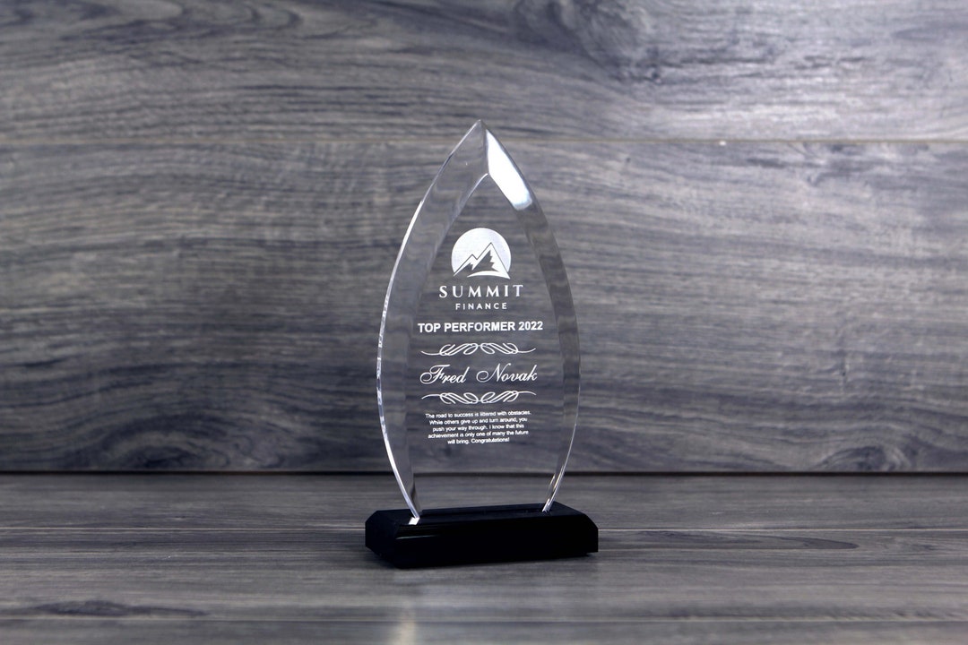 Custom Engraved Award Acrylic Award Modern Award Personalized Award