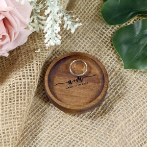 custom wood ring dish with engraving great for wedding gifts for couples