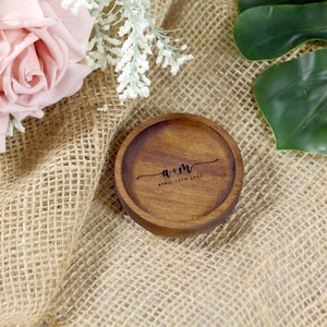 wood ring dish for her with custom engraving