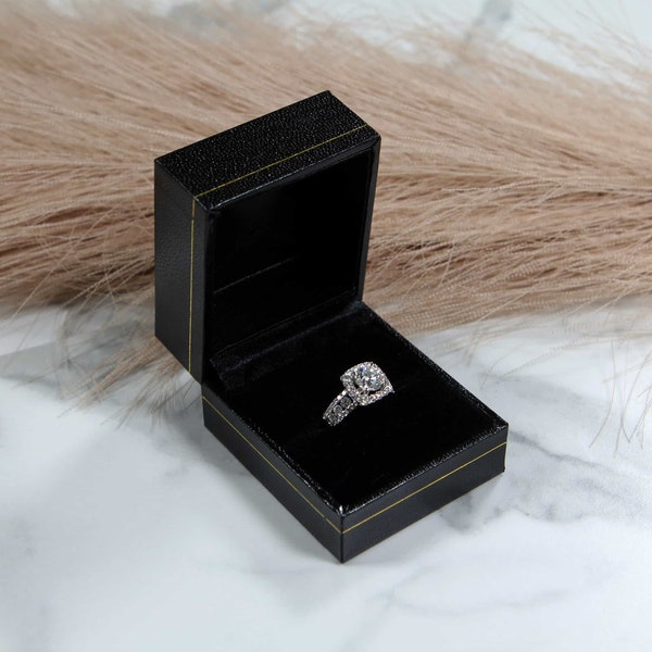 Black Classic Proposal Ring Box -  Great for proposals, weddings, anniversary, engagements, birthdays