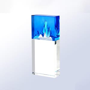 Custom Engraved Blue Peak Award - Crystal Award - Modern Award - Corporate Awards - Abstract Award - Home Decor Sculpture - Mountain Award