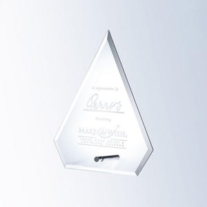 Custom Triangle Glass Award - Custom Engraved Award - Glass Award - Personalized Award - Corporate Award Gift