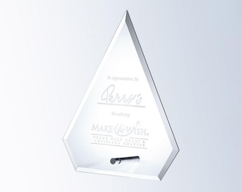 Custom Triangle Glass Award - Custom Engraved Award - Glass Award - Personalized Award - Corporate Award Gift
