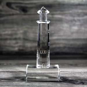 Personalized/Engraved Crystal Light House , Lighthouse Award , Crystal Award, Crystal Lighthouse Figurine
