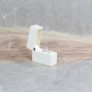 Discreet Slim White Engagement Ring Box - Great for proposals, weddings, anniversaries, engagements, birthdays ,gift for her