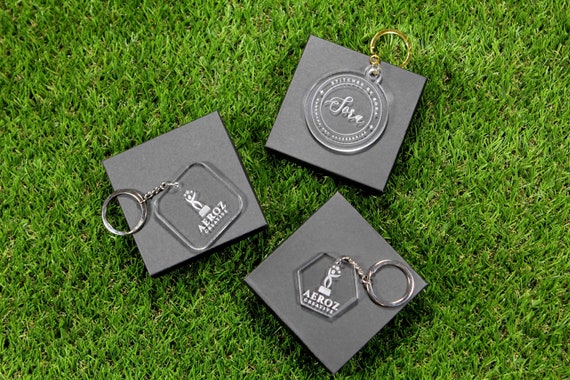 Custom Engraved Business Logo Keychain - 1/4" Extra Thick Acrylic Keychain, Super Durable, Custom Design Keychain, Great for gifts