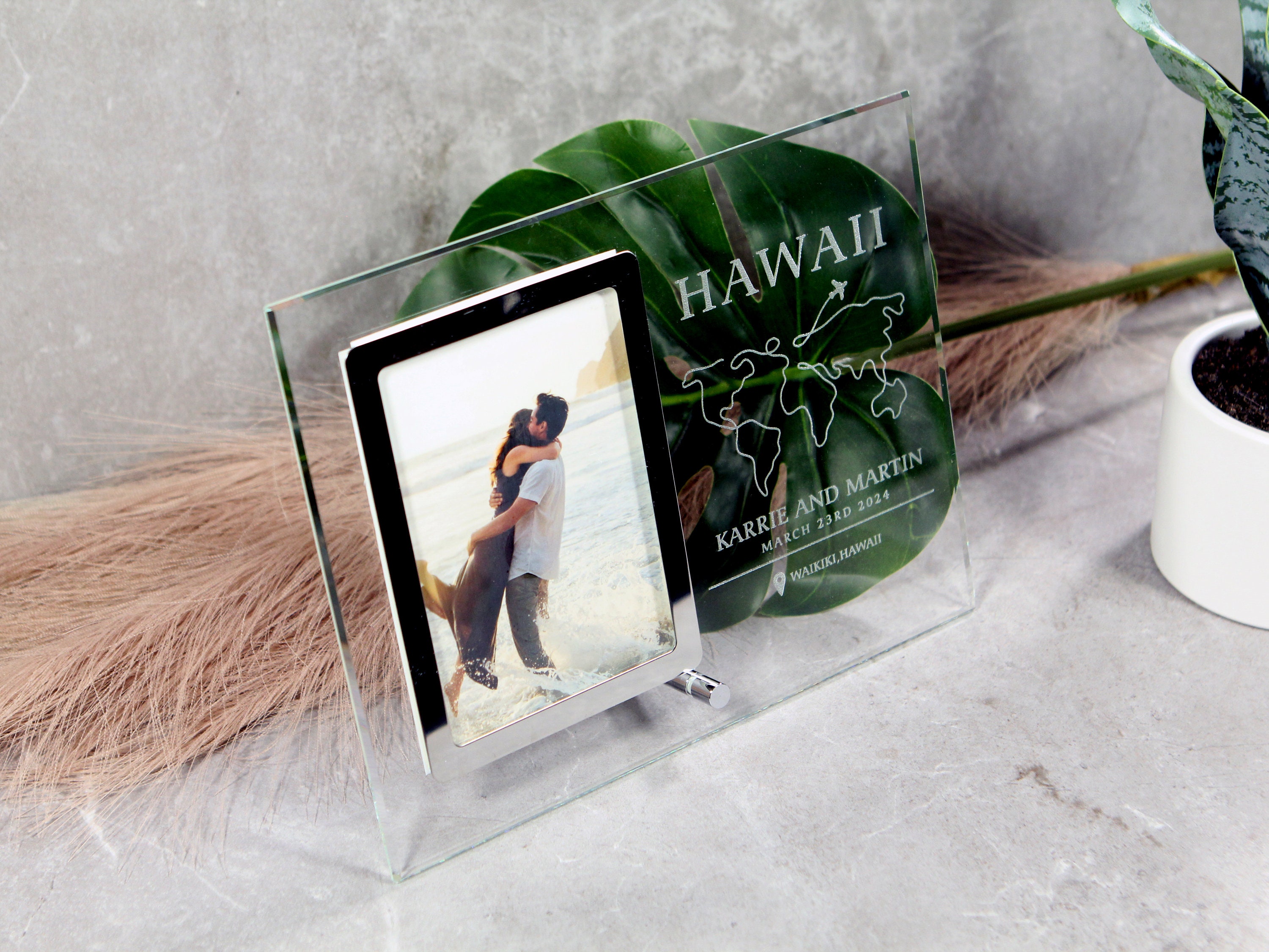 Travel Frame Model Personalized Travel Frame, Custom Engraved Photo Frame, Vacation ...