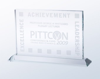 Custom Engraved Glass Plaque Award - Glass Award - Plaque Award - Corporate Awards