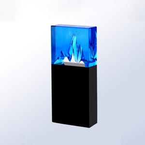Custom Engraved Blue Peak Award - Crystal Award - Modern Award - Corporate Awards - Abstract Award - Home Decor Sculpture - Mountain Award