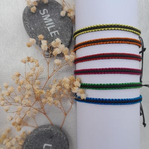 Macrame bracelet friendship bracelet gift adjustable two-tone