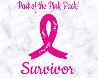 Breast Cancer SVG - Survivor SVG - October Pink SVG Digital Download eps dxf png