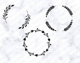Decorative Wreath SVG - Digital Download eps dxf png