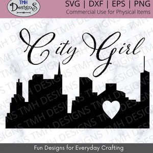 City Girl SVG - Landscape SVG - City svg - NYC svg Digital Download eps dxf png