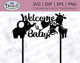 Baby Animals Cake Topper SVG - Baby Shower SVG - Cake Topper SVG Digital Download eps dxf png