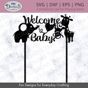 Baby Tiere Cake Topper SVG - Baby Shower SVG - Cake Topper SVG digitaler Download eps dxf png