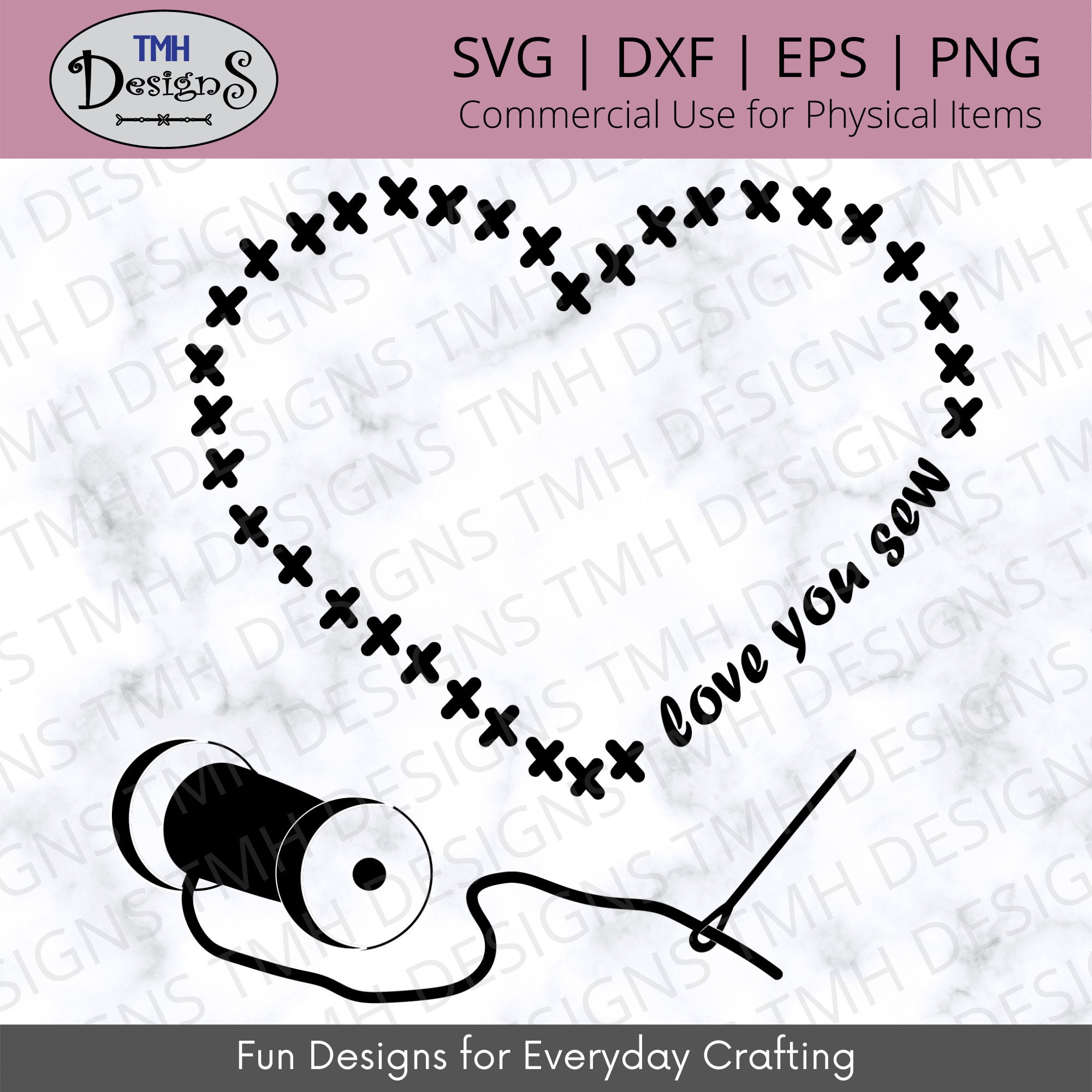 Love You Sew SVG Sewing SVG Needlepoint SVG Digital - Etsy