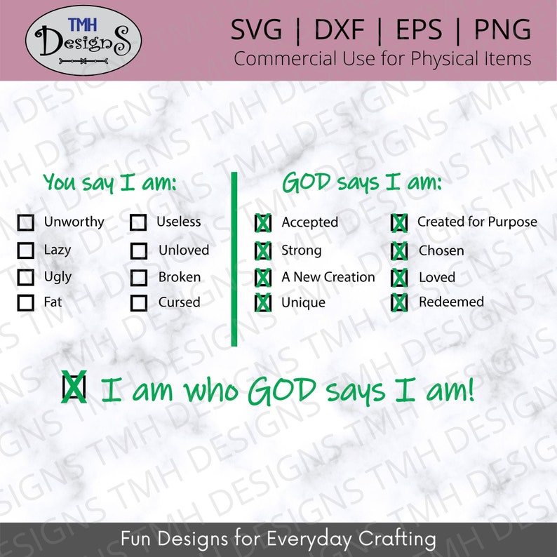God Says I Am SVG Inspirational SVG You Say SVG Digital Download Eps