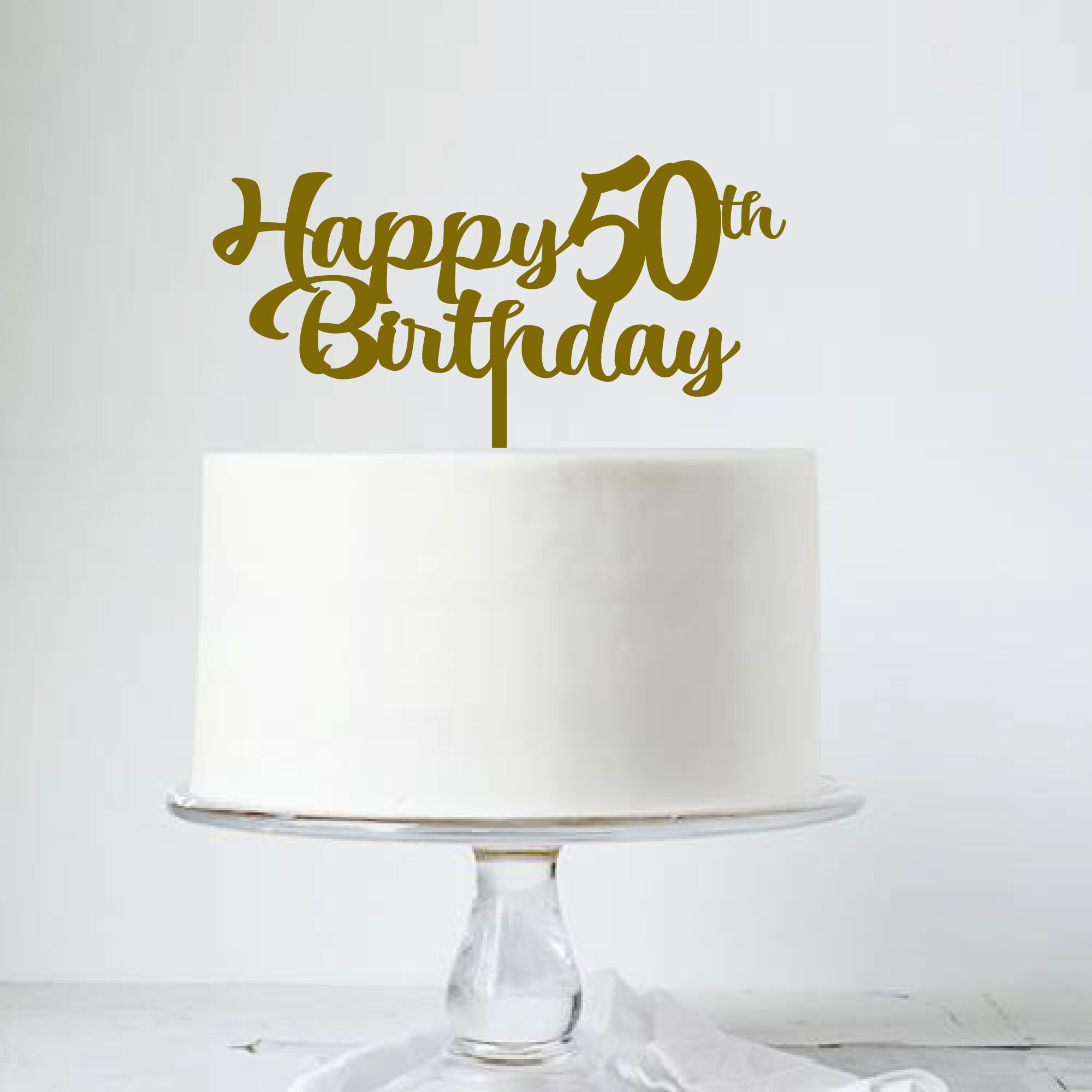 50th Birthday Cake Topper SVG Happy Birthday SVG Cake | Etsy