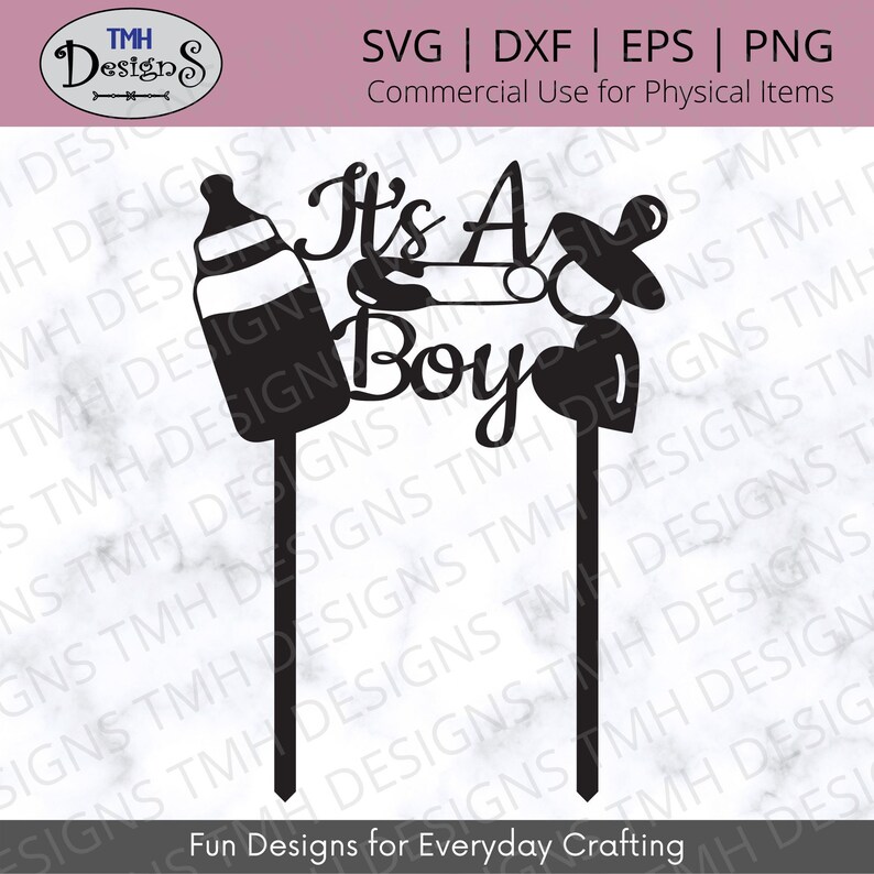 It's A Boy Cake Topper SVG Baby Shower SVG Cake Topper SVG Digital Download Eps Dxf Png Etsy