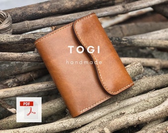 Leder Kurze Brieftasche Muster: Japanischer Stil (PDF Digitale Vorlage)
