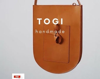 Leather Tote Bag Pattern: Handmade Shoulder Bag (PDF Template)