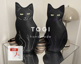 Patrón de bolso de cuero para gatos: Plantilla PDF DIY