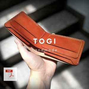 Muster Leder Bifold Brieftasche, Brieftasche PDF, Muster PDF Brieftasche, Brieftasche Vorlage, Ledermuster, Leder handgemacht, Vorlage Digital
