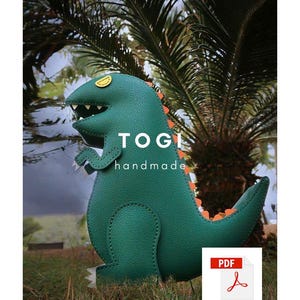 Patrón Bolso de Cuero, Bolso Dinosaurio PDF, Patrón Bolso PDF, Patrón cuero Dinosaurio PDF, Patrón Cuero, Cuero Hecho a Mano, Plantilla Digital