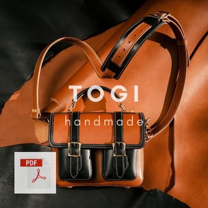 Modèle de sac cartable en cuir, modèle de sac en cuir, cartable PDF, modèle de cartable, modèle en cuir, cuir fait main, modèle numérique