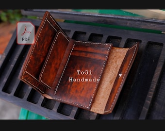 Leather Short Wallet PDF Pattern: Japanese Style (Digital Download)