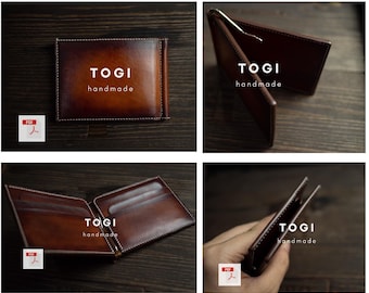 Leather Money Clip Wallet Pattern: PDF Template (12x9 cm)