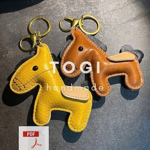 Pattern Leather Horse Keychain, Leather Keychain, Keychain, Pattern Leather Keychain, Leather Pattern, Leather Handmade, Leather Template